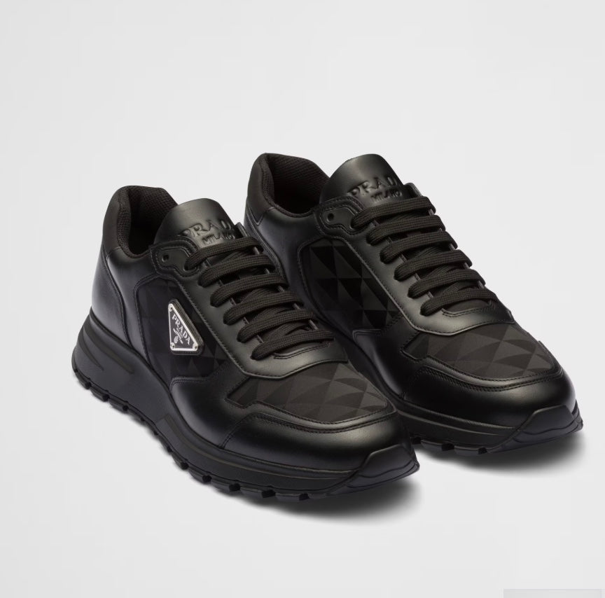 Zapatillas altas de piel y Re-Nylon