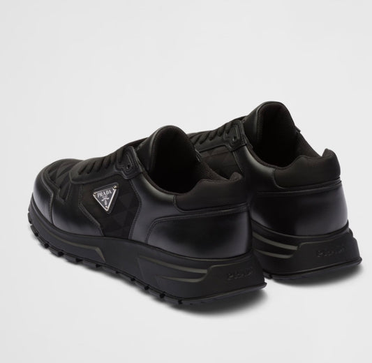 Zapatillas altas de piel y Re-Nylon