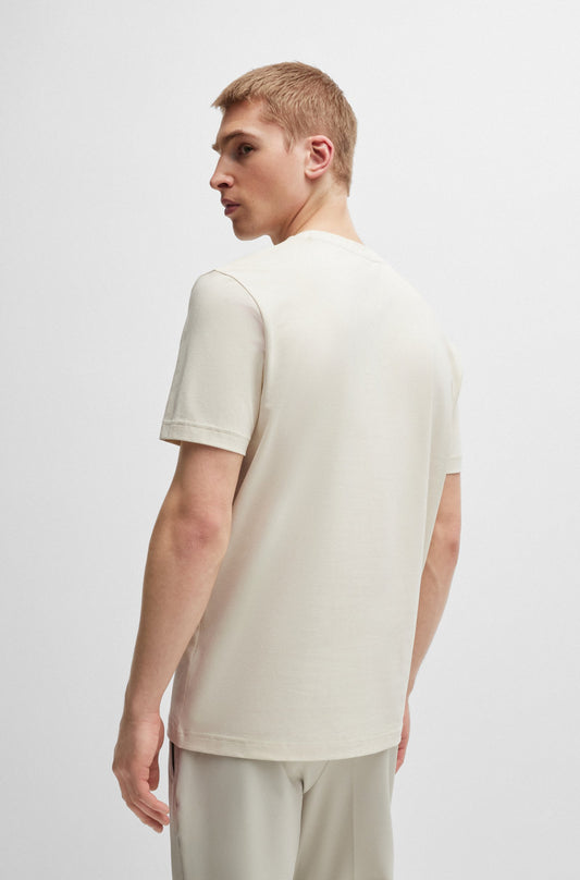 manga corta de algodón elástico con logo estampado