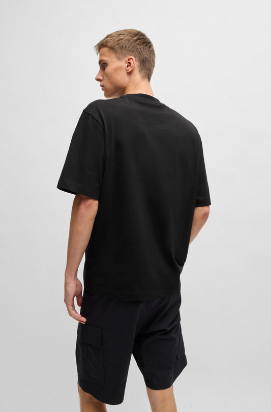 Camiseta de jersey de algodón con logotipo curvado