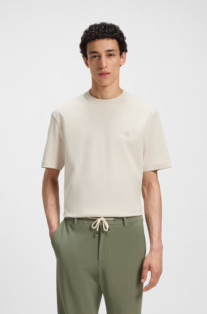 Camiseta regular fit de algodón con estampado de monograma